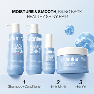 Paket Perawatan Rambut Pallamina Collagen Keratin Complex Grosir, Shampoo, Kondisioner, Masker, dan Perawatan Minyak Argan untuk Rambut Rusak - Product Image 1