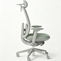 Chaise de bureau ergonomique haut de gamme avec accoudoirs 4D, appui-tête 3D, soutien lombaire réglable et base en aluminium
