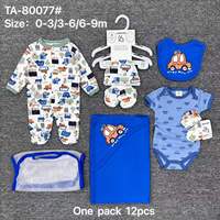 Setelan Baju Bayi Baru Lahir Katun 8 Potong Perlengkapan Bayi Hadiah 0-9 Bulan Kado Baby Shower untuk Bayi Laki-laki Perempuan