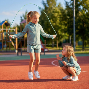 Conjuntos Deportivos para Niños, Sudadera con Cremallera de Tela para Yoga, Dobladillo Festoneado, Conjuntos Deportivos para Niñas, Talla Personalizada, OEM, ODM - Product Image 2