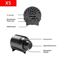 Caméra WiFi A9 pour usage domestique, Plug and Play, vision nocturne HD, surveillance à distance, mini caméra intelligente ABS transfrontalière