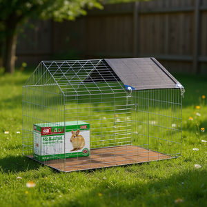 Silver Galvanised Steel <b>Rabbit</b> <b>Cage</b> 400 X 78 X 78 Cm For Pets Durable Rectangular Pet Housing - Product Image 2