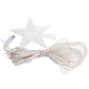 Cadena de luces LED de cuero romántica, decoración de árbol de Navidad para patio exterior con energía Solar, luces de estrella superior - Product Image 6