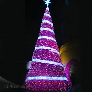Toprex decoración luces impermeables LED al aire libre comercial gigante marco de metal enorme árbol de Navidad