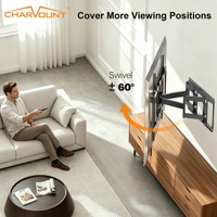 Soporte de Pared Articulado para TV de Acero Laminado en Frío, para Pantallas LCD LED de 50-120 Pulgadas, Giratorio 120 Grados, 80kg/176lbs