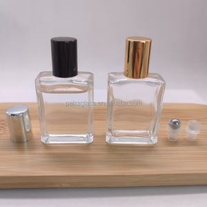 Venta caliente 10ml 15ml Mini Cuadrado Claro Vacío Perfume Roll on Container Botella de rodillo de vidrio de aceite esencial - Product Image 1