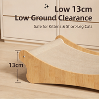 Grand grattoir pour chat en sisal et bois et lit pour chat 2-en-1, durable et résistant à l'usure, canapé-lit pour chat, accessoires écologiques pour animaux de compagnie