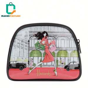 Sacs cosmétiques de voyage de maquillage personnalisés en cuir PU écologique simple de vente chaude - Product Image 1