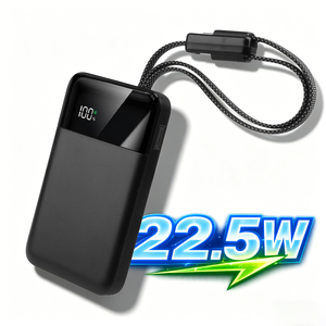 Batterie externe 22,5W <span class=keywords><strong>45W</strong></span> 65W à charge rapide PD 10000 20000 <span class=keywords><strong>30000mAh</strong></span> avec câbles USB C tressés intégrés et écran LED numérique - Product Image 1