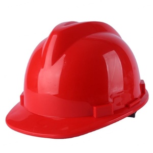 Casque de sécurité rouge de type V sans fentes, 6 points de suspension, en ABS, pour travaux de construction - Product Image 2