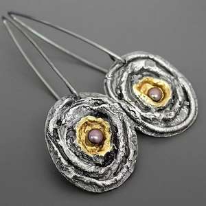 Drop <b>Earrings</b> Geometric Design Bezel Setting Medical Silicone Ear <b>Post</b> Yiwu Origin CY1908 - Product Image 4