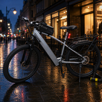Kit de sécurité pour vélo de banlieue avec sac de cadre de vélo de 4,4 L, éclairage avant et arrière rechargeable par USB, antivol de chaîne anti-cisaillement ART3 pour VTT et vélo électrique