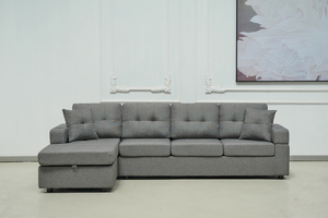 Sofá de tela Sofá <span class=keywords><strong>en</strong></span> forma de <span class=keywords><strong>L</strong></span> con almacenamiento Otomano Convertible izquierdo y derecho - Product Image 3