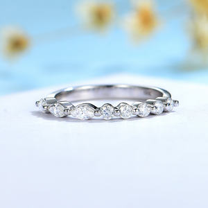 Anillo de Moissanita de Oro Sólido de 14k, Anillo de Compromiso para Bodas, Joyería Fina, Anillos o Alianzas de Compromiso de Oro Rosa de 10K, Clásico, Redondo, GTC - Product Image 2