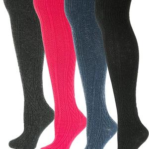 WInter <strong>Sock</strong> <strong>Woollen</strong> Knitting Knee High Round Neck Boot Women <strong>Socks</strong> - Product Image 1