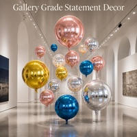 Ballons en Mylar ronds géants de 18 pouces 4D, effet miroir aluminium, pour fêtes, anniversaires, mariages, décoration, vente en gros, directement de l'usine.