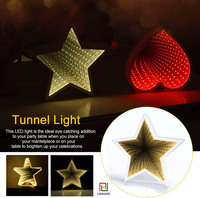 Grand miroir LED magique tunnel infini 3D en verre acrylique néon pour Glam DC 12V pour Glam 3000K Blanc Chaud Décoration d'intérieur