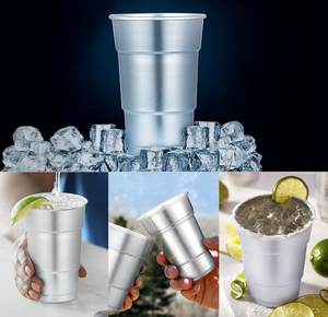 Vaso de aluminio rojo de 400ml, 10 y 20 Oz, personalizado, de acero inoxidable, para acampar, <span class=keywords><strong>500ml</strong></span>, reutilizable, taza de cerveza, vaso de pinta de 16oz, taza de 17oz - Product Image 5