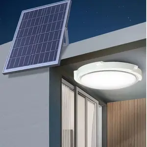 Nuovo Split in ottone LiFePo4 batteria rotonda 100w led plafoniera solare per uso interno ed esterno