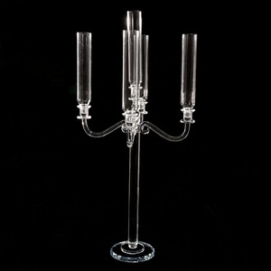Candelabro da Matrimonio a 5 Bracci <span class=keywords><strong>in</strong></span> Cristallo Trasparente con Tubo - Offerta Speciale - Product Image 3