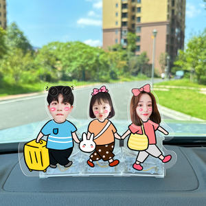 Wholesale Custom Creative Acrylic Transparent Animal Cartoon Pattern Souvenir Shaking Head <b>Ornaments</b> <b>Car</b> Solar Swing DIY Crafts - Product Image 2