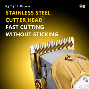 Cortadora de Pelo Profesional Kemei Km-1976 2500mAh 7000RPM 5W Calidad de Marca Color Dorado con Cargador USB y Motor Rápido - Product Image 3