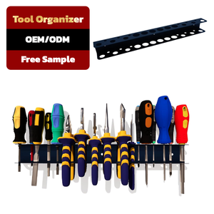 מדף אחסון מתכת כבד רכוב קיר עבור תיבת אחסון מברג מחזיק כלי ידני אחסון כלי ידני בסדנת מוסך - Product Image 1