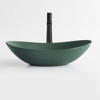 Lavabo en ciment nordique vert et noir, lavabo créatif en résine, lavabo en céramique pour la maison