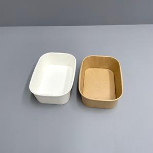 Bán buôn dùng một lần leakproof hình chữ nhật kraft giấy Bowls với PP có nắp đậy bữa ăn trưa Prep Salad & sushi hộp đựng thức ăn - Product Image 5