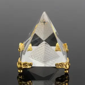 קריסטל ברור זכוכית מצרית פירמידת משקולת נייר MH-F0131