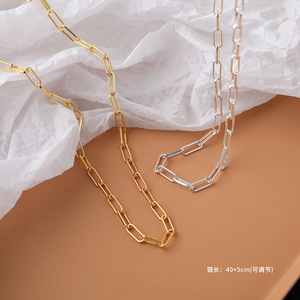 925 실버 골드 목걸이 여성용 체인 네크리스 - Product Image 4