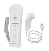 Manette sans fil 2 en 1 2,4 GHz avec télécommande Nunchuck pour Wii U avec moteur de vibration