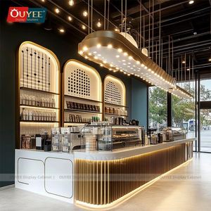 Đồ đạc bằng gỗ bong bóng trà hiển thị đồ nội thất đứng quán cà phê bán lẻ quán cà phê thiết kế nội thất quán cà phê kiosk - Product Image 5