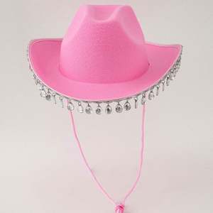 Sombrero de Vaquero/Vaquera Estilo Western con Borlas de Diamantes y Pedrería, 100% Lana, para Viajes y Esquí al Aire Libre, Venta al por Mayor - Product Image 5