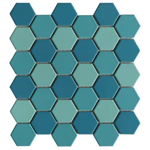 Esmalte 48X48 cuadrado azul piscina de azulejos de mosaico