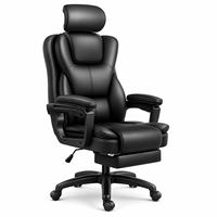 Chaise de bureau ergonomique confortable et moderne en cuir PU, pivotante et réglable, pour réunions et conférences