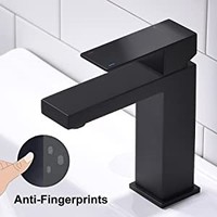 Robinet HGAO moderne monocommande en laiton noir, avec cartouche céramique, dosage intégré, sans plomb, PVD anti-rayures, à poser sur comptoir, 2 fonctions