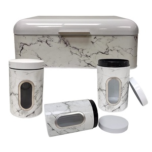 Boîte de rangement pour pain en métal chaud, boîtes et bacs de rangement pour aliments et ensembles de boîtes à thé, café et sucre pour le rangement dans la cuisine - Product Image 1
