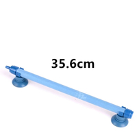 Pompe à air pour pêche en extérieur, en plastique bleu, avec diffuseur de pierre à air frais, tube extensible, tuyau d'air mural, fixation par ventouse, pour aquascape et bulles