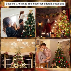 Ornements de décoration en gros Toppers d'<span class=keywords><strong>arbre</strong></span> de Noël <span class=keywords><strong>Projecteur</strong></span> de flocon de neige rotatif à <span class=keywords><strong>LED</strong></span> - Product Image 3