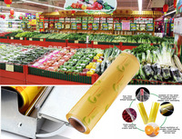 Film étirable en PVC JHG populaire dans les supermarchés pour garder les aliments frais.