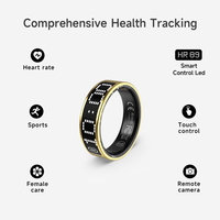 Cincin Pintar Layar Sentuh Dot Matrix Bahan Stainless Steel dengan Kontrol Aplikasi, Pemantau Detak Jantung & Tidur untuk Pria & Wanita