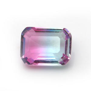 Verre synthétique de couleur dégradée en forme d'octogone, imitant la tourmaline, pour la fabrication de bijoux - Product Image 3