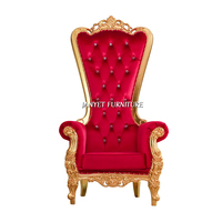 Chaises de trône roi et reine en gros, rouge et or