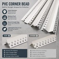 Profilé d'angle en PVC perforé pour protection murale, longueur personnalisée 2,5m 3m, taille standard, approvisionnement en gros