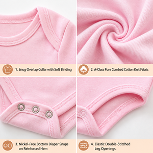 MENGWU Body per Neonati con Ricamo Personalizzato di Nome o Logo, in Cotone a Costine per Bambini <span class=keywords><strong>e</strong></span> Bambine - Product Image 3