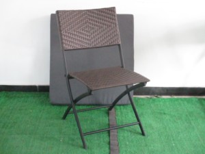 Venta al por Mayor 3PCS <span class=keywords><strong>Bistro</strong></span> mimbre de ratán al aire libre muebles de silla plegable marco de acero de jardín - Product Image 6