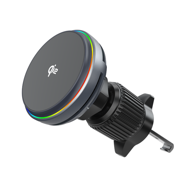25W Qi2.2 Magnetic High-Speed Wireless Car Charger with RGB Lights & Semiconductor Cooling