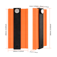 JUXIN Gabarit de contour en aluminium et ABS de 5/10 pouces à connexion illimitée avec outil de mesure auto-verrouillant pour le façonnage, précision de 1 mm