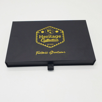 Boîte à tiroir en carton rigide haut de gamme avec logo personnalisé en usine, estampage à chaud doré, laminage mat, pour accessoires de luxe